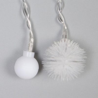 Гирлянда «Бахрома» 1.8 × 0.5 м с насадками «Шарики и ёжики», IP20, прозрачная нить, 48 LED, свечение мульти (RG/RB), мигание, 220 В