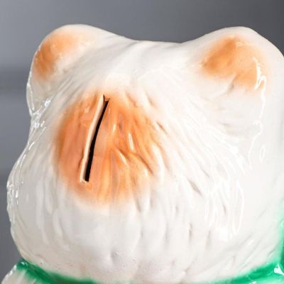 Копилка "Собака Шпиц", глянец, бело-персиковый, 30 см, микс