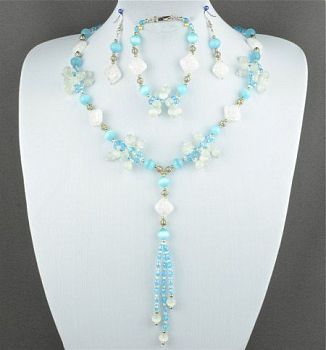 Авторский комплект Кошачий глаз, хрусталь"Морозко" арт.ВАС-1151