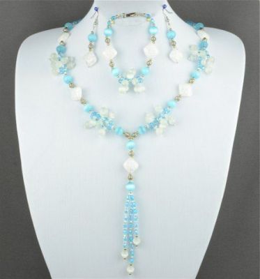 Авторский комплект Кошачий глаз, хрусталь"Морозко" арт.ВАС-1151