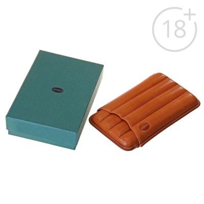 Портсигар светло-коричневый, для 4 сигар, d = 1,8 см