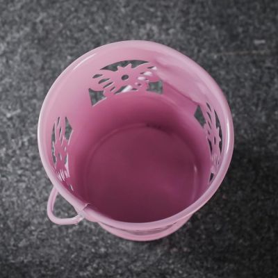 Кашпо "Ведерко" бабочки, цветы, 8*8см, цвет микс