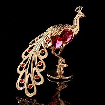 Сувенир с кристаллами Swarovski "Павлин" 11,9х8 см