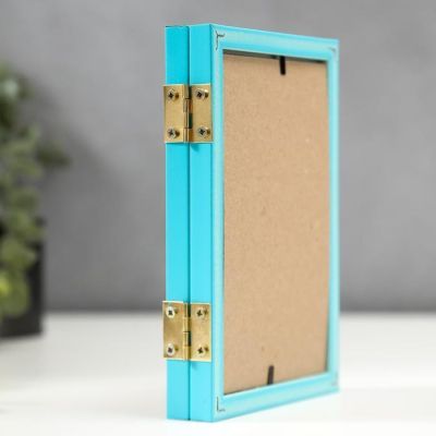 Фоторамка пластик 10х15 двойная, бирюза