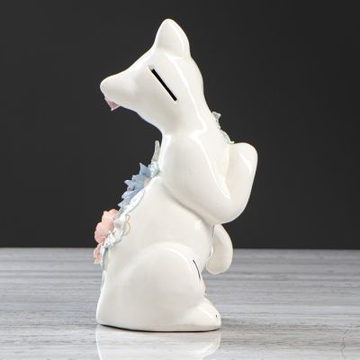 Копилка "Лапушка", покрытие глазурь, белая, 27 см, микс