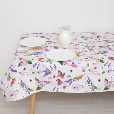 Набор кухонный Букет из лаванды, скатерть 140х180 см, салфетки 35х35 см-6 шт, 200 г/м2