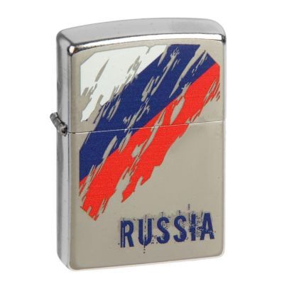 Зажигалка ZIPPO 207 Russia Flag с покрытием Street Chrome