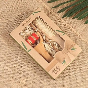 Подарочный набор «Натуральность», 2 предмета: массажёр, массажная расчёска, цвет МИКС