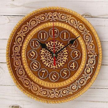 Часы, 21×21 см, береста