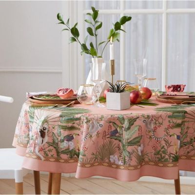 Скатерть "Этель" Tropical animals d=150см +/- 3см, 100% хл, саржа 190 гр/м2
