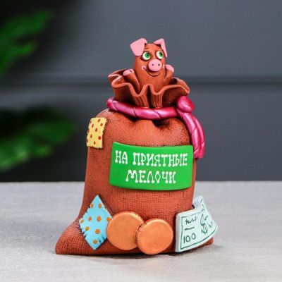 Копилка "Мешок", разноцветная, 16.5 см, микс