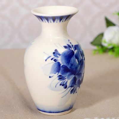 Вазочка №3 фарфор, гжель, 10x6 см