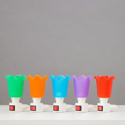 Ночник "Цветочек оранжевый" МИКС 11х5,5 см