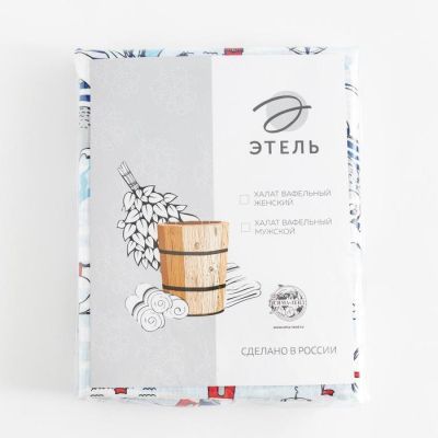 Халат мужской Этель "Капитан" рукав 3/4, р.54-56, вафля 200г/м2, 100% хл