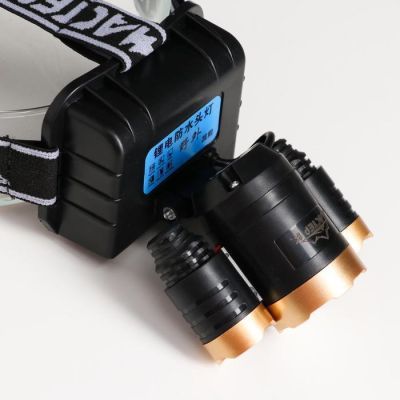 Фонарь налобный аккумуляторный "Мастер К", 10 Вт, 1200 мАч, 600 лм,8х9х6 см, микс