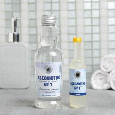 Набор "23.02" гель для душа водка 250 мл аромат мужского парфюма, фигурное мыло