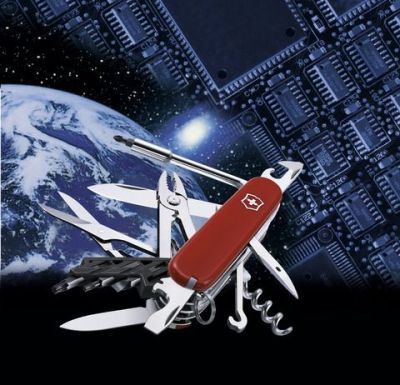 Victorinox CyberTool 34 Red translucent Нож складной (арт-1.7725.T)