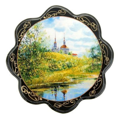 Шкатулка «Пейзаж», 16×16 см, лаковая миниатюра, микс