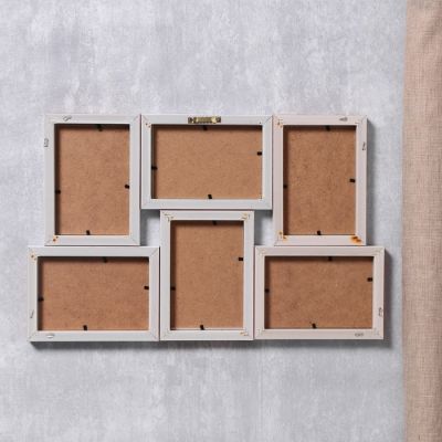 Фоторамка пластик на 6 фото 10х15 см "Мазки краски на белом" 31х49,5х2,5 см