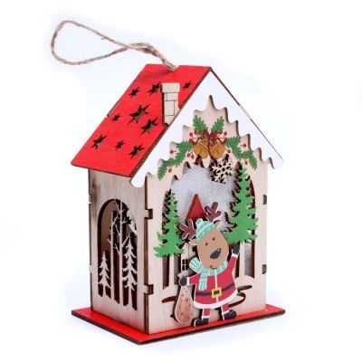Новогодний декор с подсветкой «Новогодний домик» 9 × 6 × 12,5 см