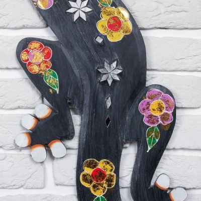 Панно дерево "Геккон" 100х29х1,1 см