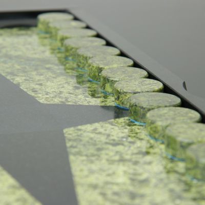 Нарды, с двухсторонней флорентийской мозаикой,  45х52х3 см, змеевик