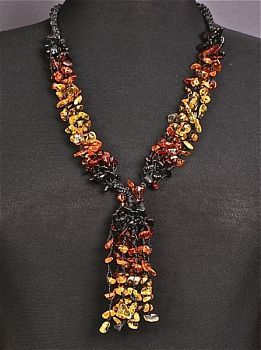 Колье Янтарь "Осенний листопад" арт.НЯН-п264