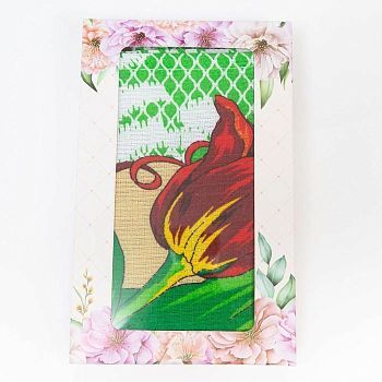 Полотенце вафельное в коробке "С праздником" 45х60 см, салатовый, 160 гр/м, хл,