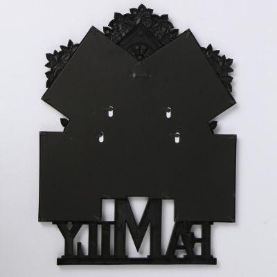 Фоторамка пластик на 5 фото 10х15 см "Окно в цветах. Семья" чёрная 49х38 см