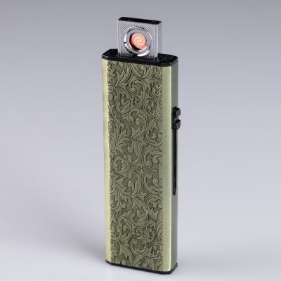 Зажигалка электронная "Узор" спираль, USB штейкер, 5х4х4 см, микс