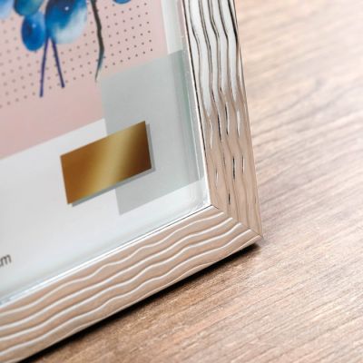 Фоторамка пластик 10х15 см "Волны на серебре" 17,7х12,7х1 см