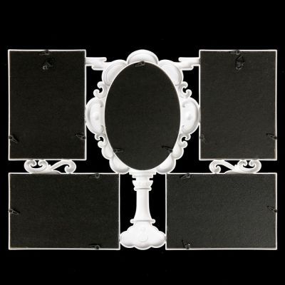 Фоторамка пластик на 5 фото 10х15 см "Зеркало" белая 30х40,5 см