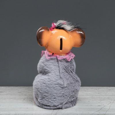 Копилка декор "Мышка с сыром", 20 см, микс