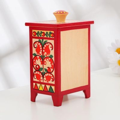 Ставчик, 9×6,5×13,5 см, пучужская роспись