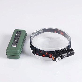 Фонарь налобный аккумуляторный "Мастер К." 7 Вт, 1200 мАч, 90 лм, 3 режима, 8х2.5 см, USB