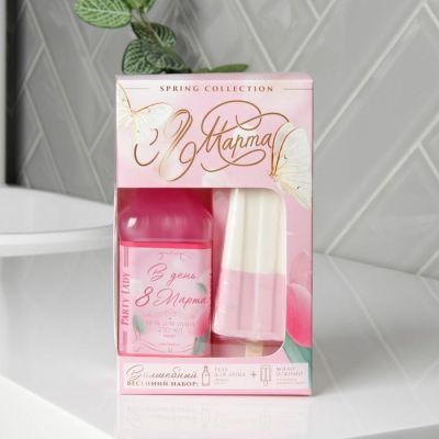 Набор «С 8 марта» гель для душа виски 250 мл, мыло-мороженка