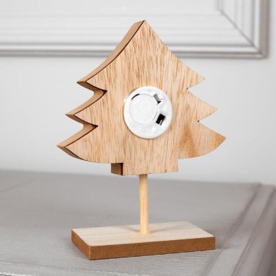 Светодиодная фигура «Ёлка» 11.5 × 16 × 5 см, дерево, батарейки CR2032, свечение тёплое белое
