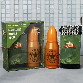 Гель для душа "Настоящему мужчине", + мочалка