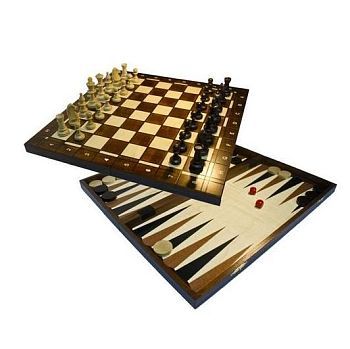 Настольные игры "Шахматы, Шашки, Нарды (дерево) 42х21х5см"