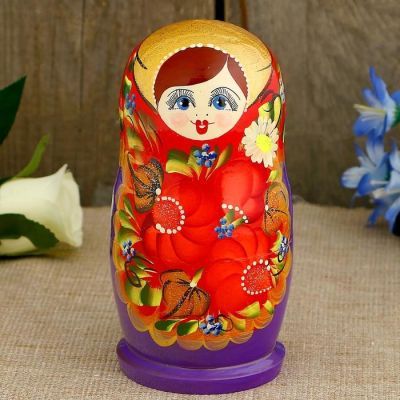 Матрешка «Анна», красный платок, 5 кукольная, 15 см