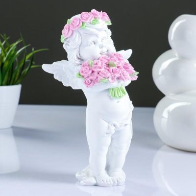 Фигура "Ангел с розами", 13х9х22см