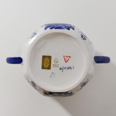 Сахарница "Гранёная", гжель, фарфор, 1с