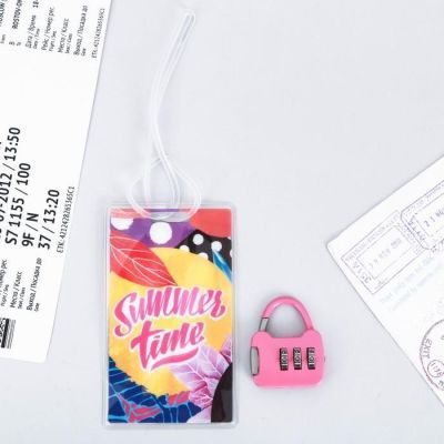 Дорожный набор «Summer time»: багажная бирка, замок