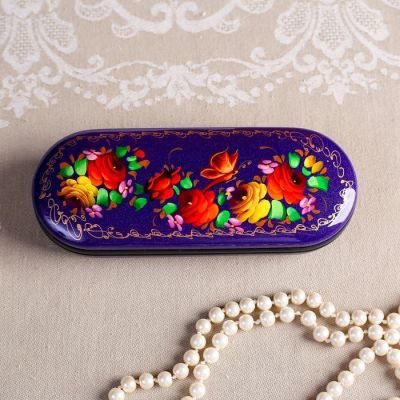 Футляр для очков, отдел на клапане, цвет фиолетовый