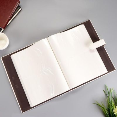 Фотоальбом на 120 фото 15х20 см "Растительный орнамент на белом" кожзам в коробке 34х27,5х4,3 см 1