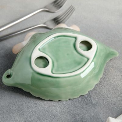 Блюдо «Птички на листочке», 19×15,5×7,5 см, цвет зелёный