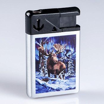 Зажигалка "Лось", газ, пьезо