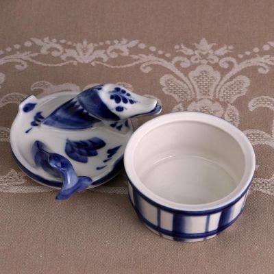 Шкатулка "Щука", гжель, фарфор, 1с