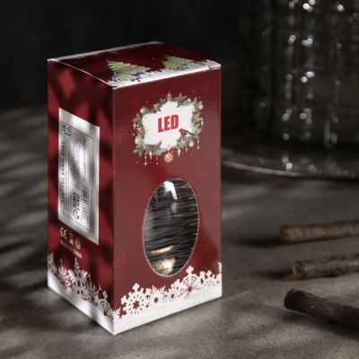 Светодиодная фигура «Золотистый фонарь» 8 × 12 × 6 см, пластик, батарейки AG13х3, свечение тёплое белое