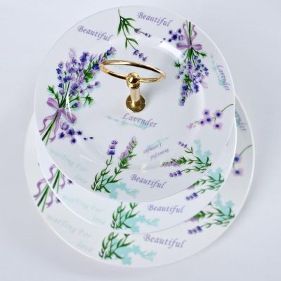 Блюдо 3-х ярусное Доляна «Лаванда», 15/18/23 см